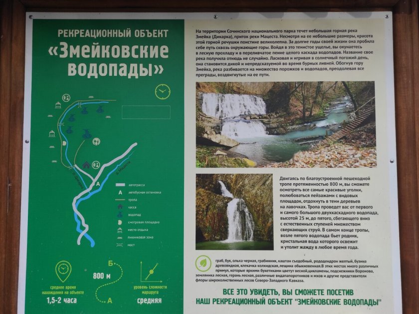 Змейковский водопад Сочи