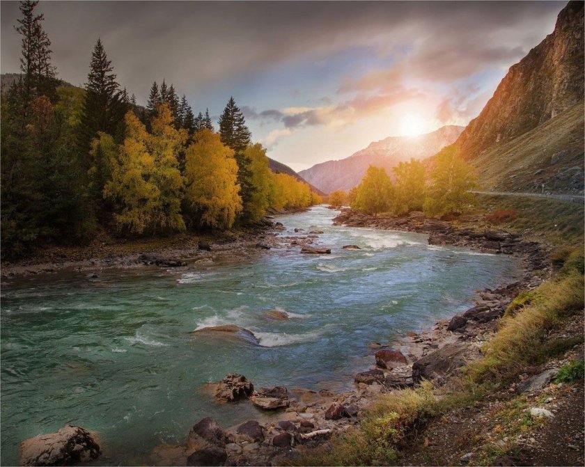 Природа горного Алтая река Катунь