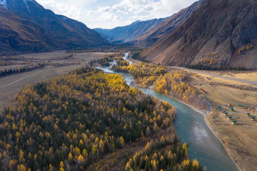 Катунь осенью горный Алтай